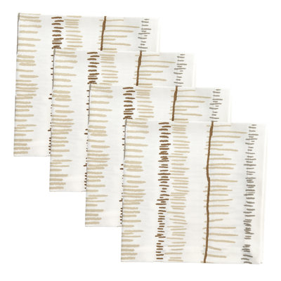  Ensemble de 4 serviettes de table à imprimé brun Koda