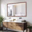 Miroir de salle de bain rectangulaire surdimensionné de 60 po x 40 po avec cadre en noyer-1197577876-1197577879