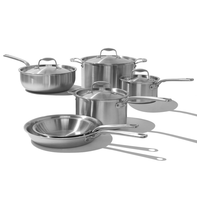 10PC Stainless Clad Cookware Set