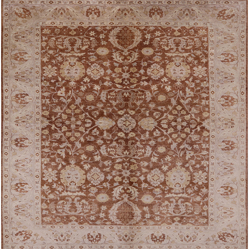 Tapis oriental brun Sutere, Carré 6 pi