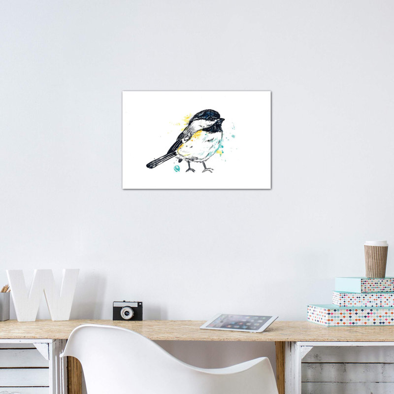 Chickadee - Itty Bitty Chicky par Lisa Whitehouse - impression d'art graphique, Toile tendue, Pas de tapis