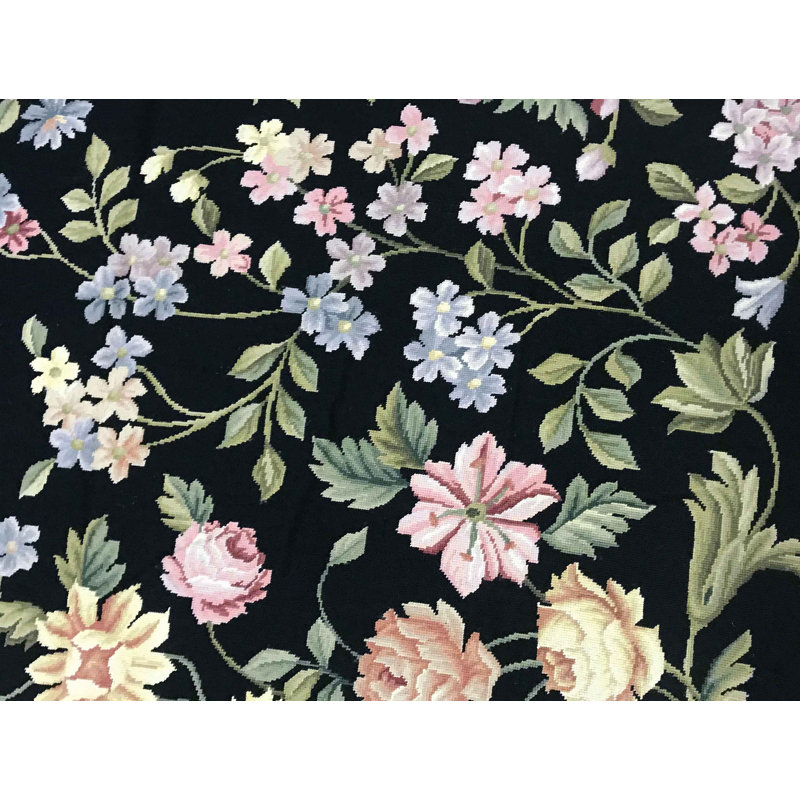 Hand-Knotted High-Quality Black Area Rug