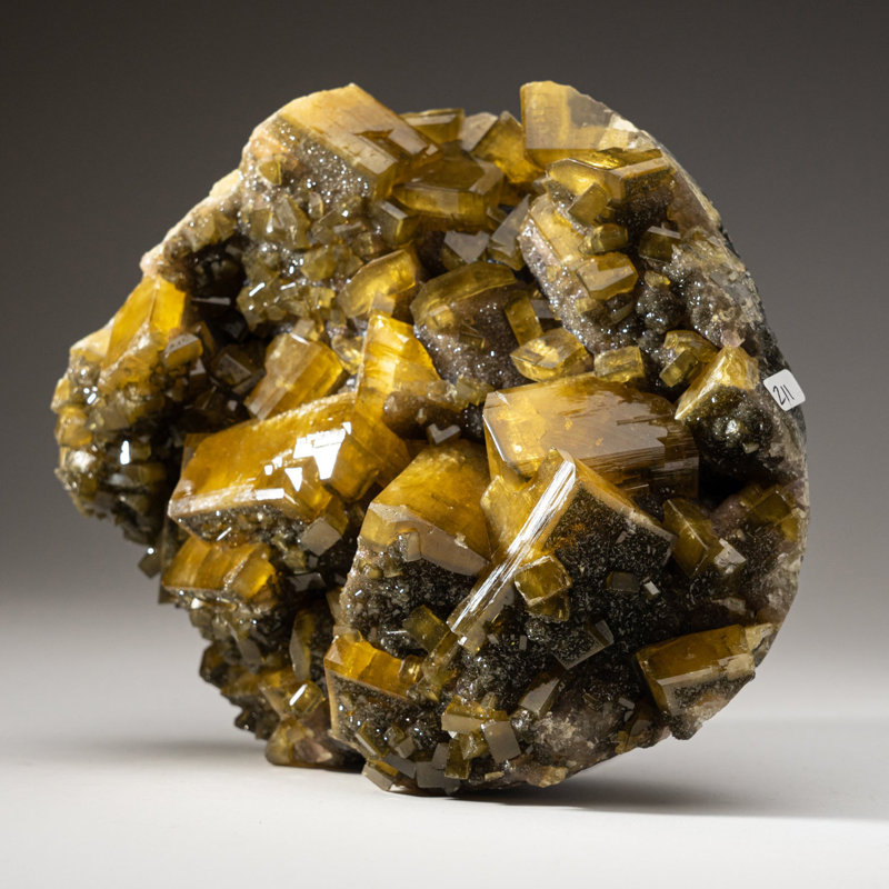 Golden Barite with Marcasite Crystals from Nandan County, Hechi, Guangxi, China