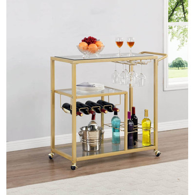 Rolling Bar Carts With Wheels by Everly Quinn
