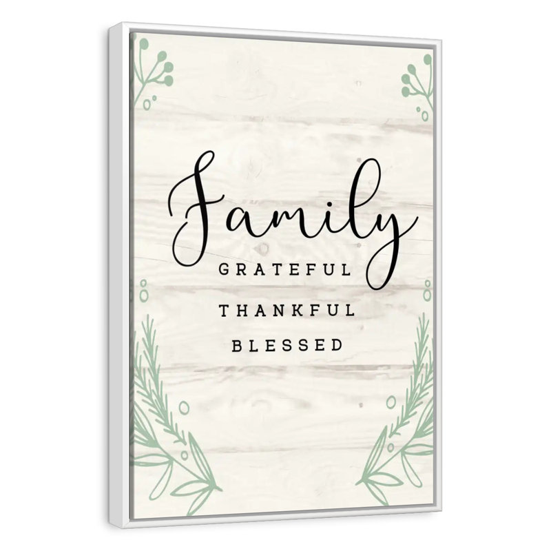 Plaque murale familiale, 57 po x 19 po, Floating Frame White