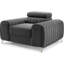 Fauteuil d'appoint moderne Laurence - Gris foncé-1092169579