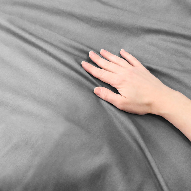 Modern & Contemporary Cotton Standard Duvet Cover, King Duvet Cover + 2 Shams, Smoked Pearl
