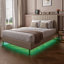 XR Living Maisie Fabric Bed Frame with LED Lighting-108896920-108896917