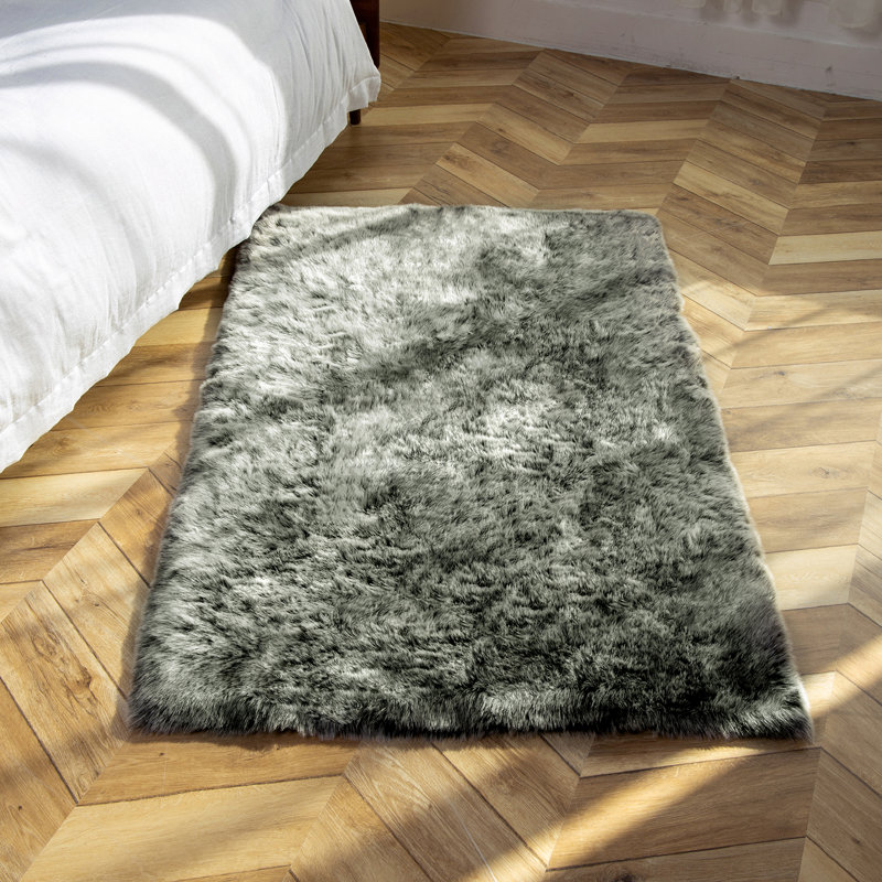 Tapis gris tissé à la machine 2 pi x 3 pi Novelty, Rectangle 2 pi x 3 pi