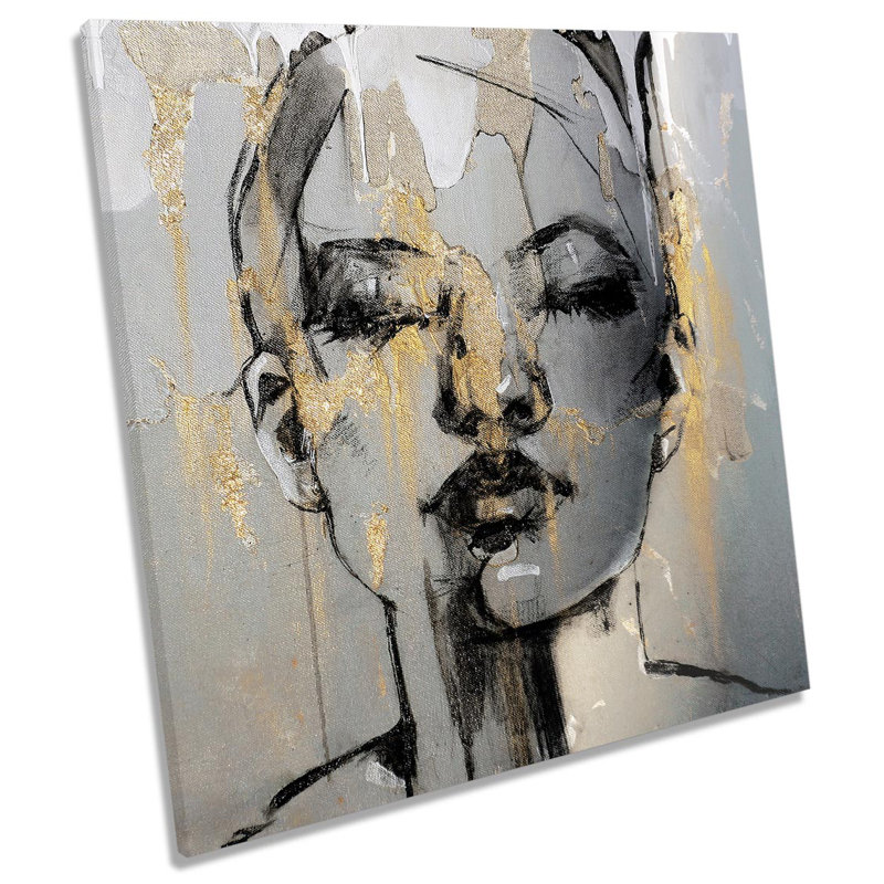 Woman Face Modern - Wrapped Canvas Art Prints, 76.20cm H x 76.20cm W x 4cm D