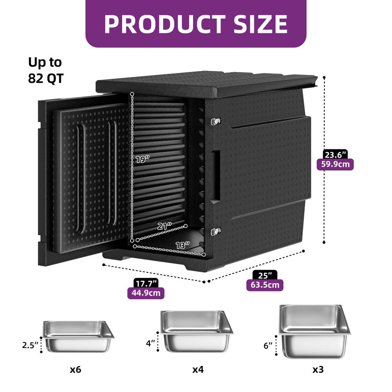 Balconera 90 Gallons Rectangle Plastic Insulated Food Carrier Box