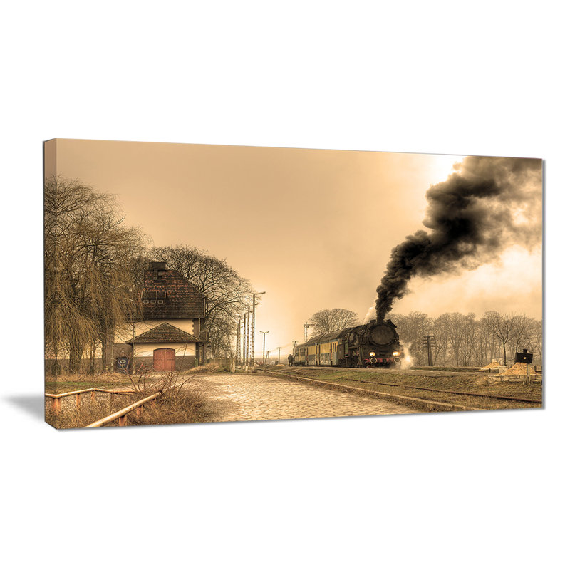 «Retro Steam Train», photographie, H 8 po x l 12 po x P 1 po, Toile tendue
