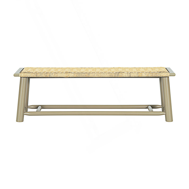 Banc en rotin style campagne moderne, Doré