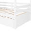 Twin Size House Bed Wood Bed With Twin Size Trundle ( White )