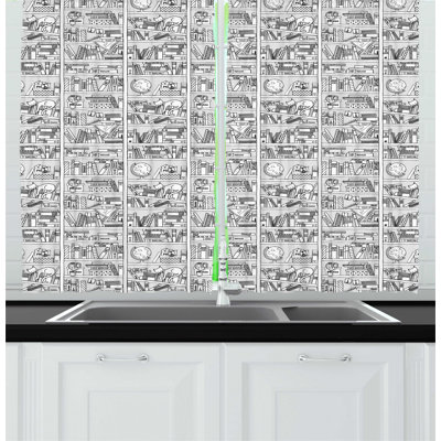 Charcoal Gray Kitchen Curtain