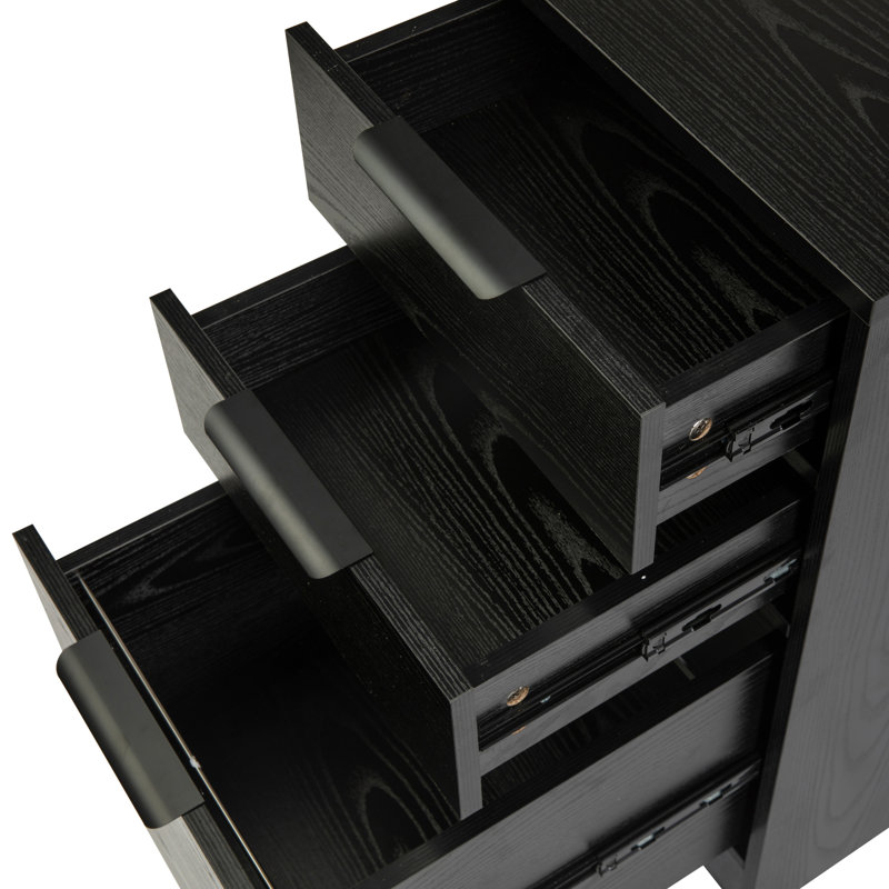Martha Stewart Kayden Home Office Modular 3 Drawer File Cabinet, Black