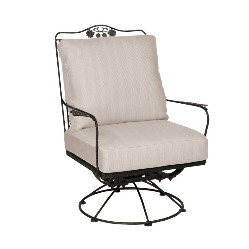 Briarwood Swivel Outdoor Lounge Chair, Canvas Bird's Eye Sunbrella® Canvas, Chestnut Brown