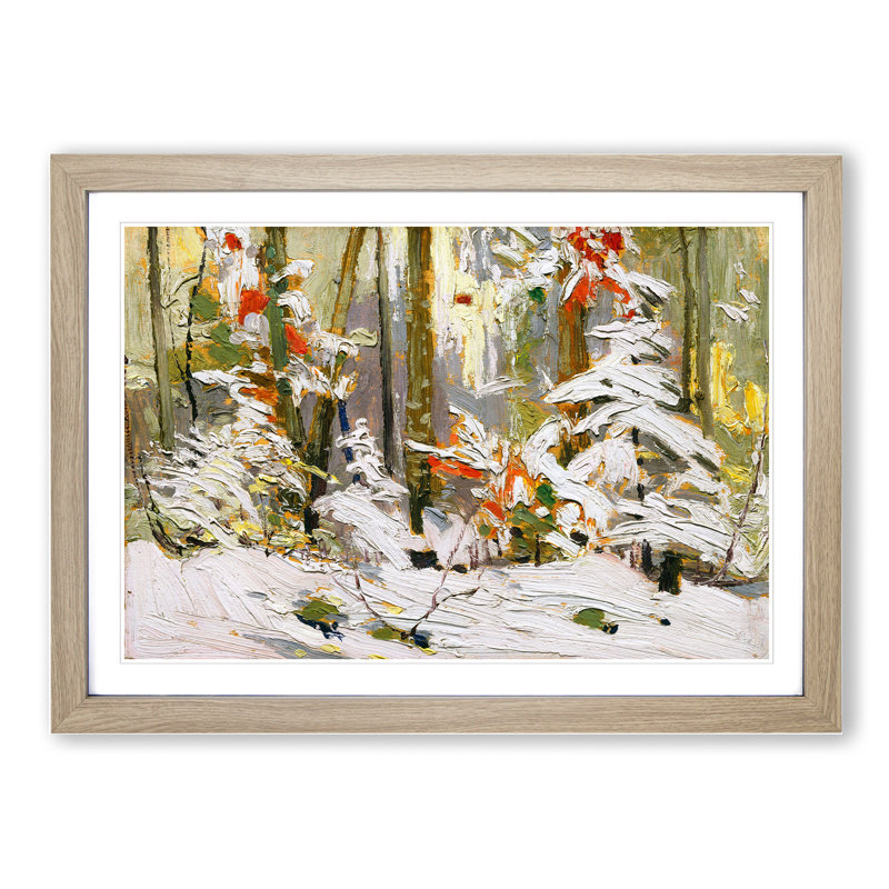 Winter Woodland by Tom Thomson - Picture Frame Painting, 36cm H x 48cm W x 2cm D, Oak Framed