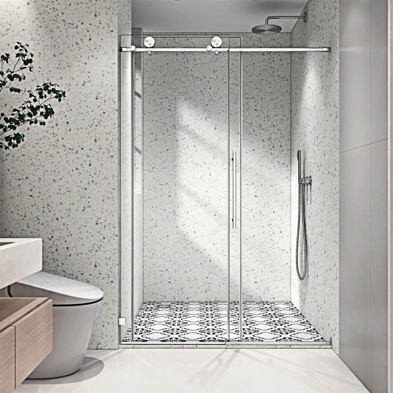 Brushed Frameless Shower Door