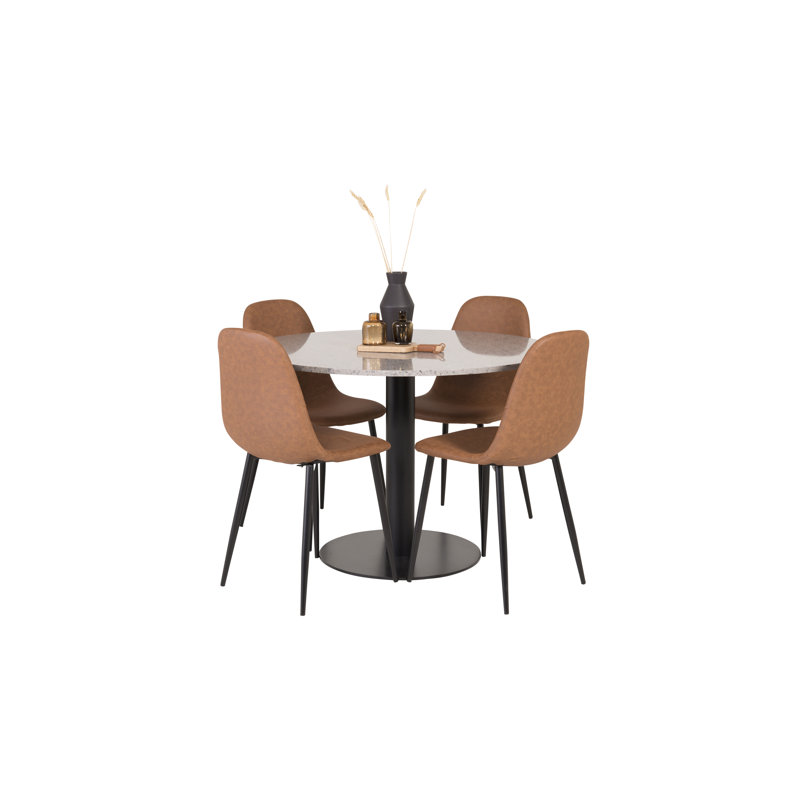 Withernsea 4 - Person Dining Set, Brown, Brown
