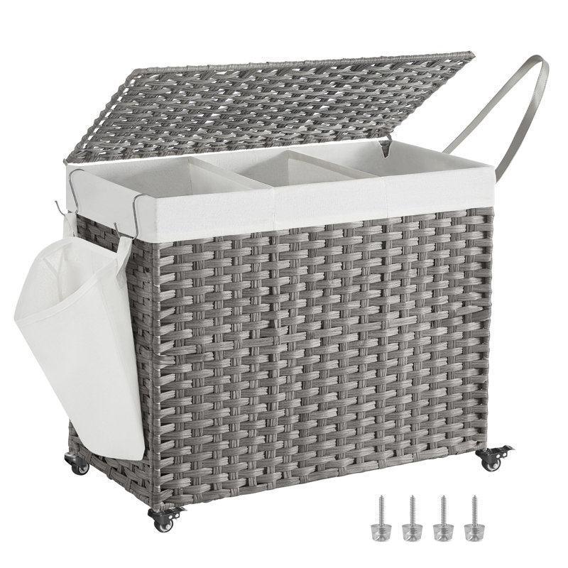 Plastic Laundry Basket, Grey