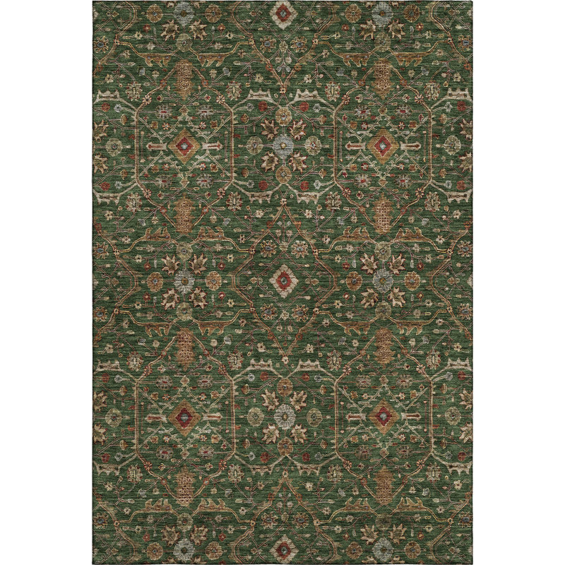 Premium Machine Washable Ducote AMF1130 Global Rug, Rectangulaire 8 pi x 10 pi