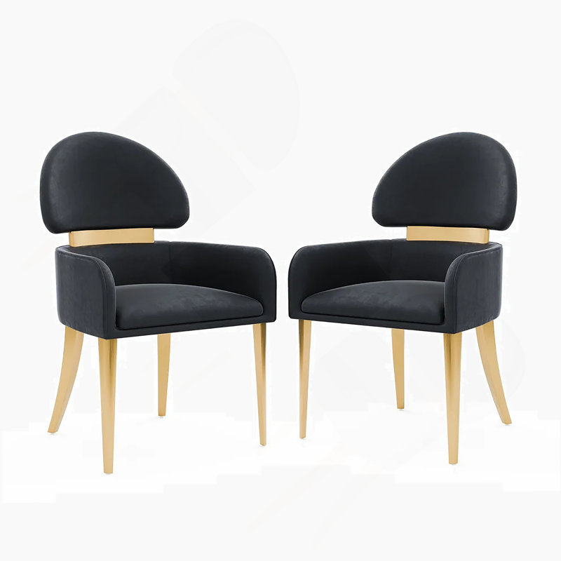 Deux fauteuils de style contemporain pour la salle à manger, Noir