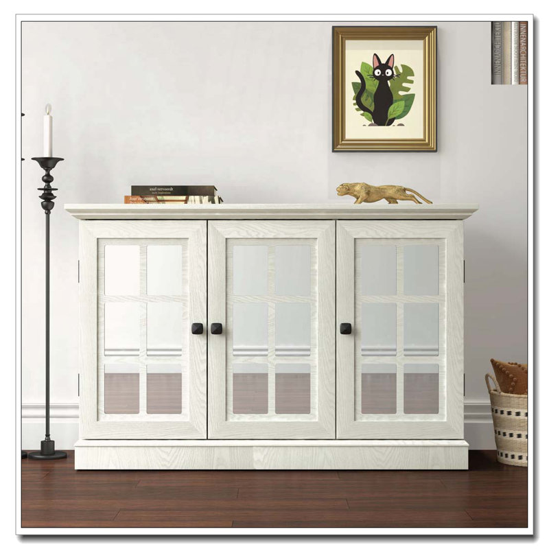 45" W Storage cabinet, White Oak
