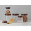 Fluted Glass Canister, Wood Lid-121607814