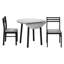 3 Table de salle à manger à abattants 35 po - Chaises rembourrées grises et pieds en métal noir confortables pour les petites cuisines, 35 po, plateau en stratifié, chaises, cuisine