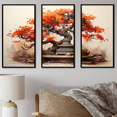 «Autumnal Bonsai Charm I», art mural arbre bonsaï