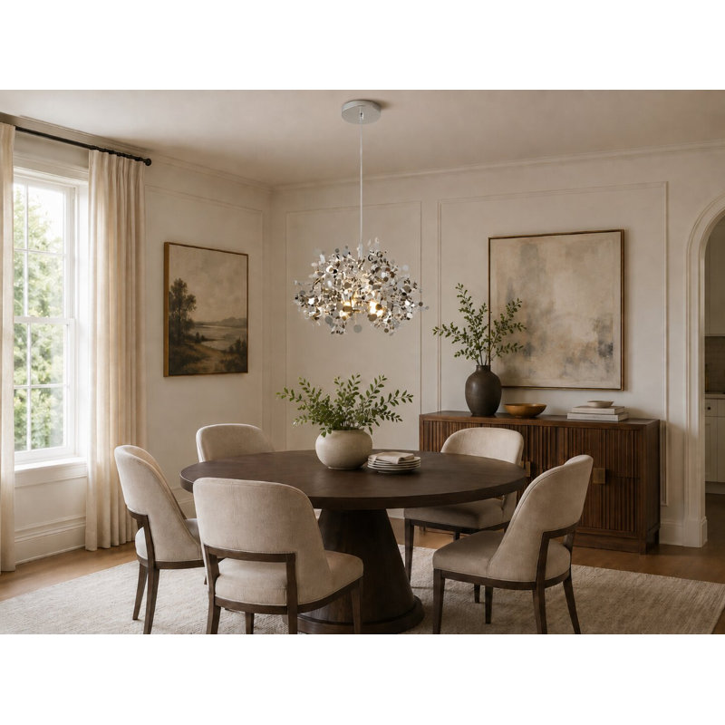 Eclectic 3 Light Chrome Confetti Chandelier, Silver