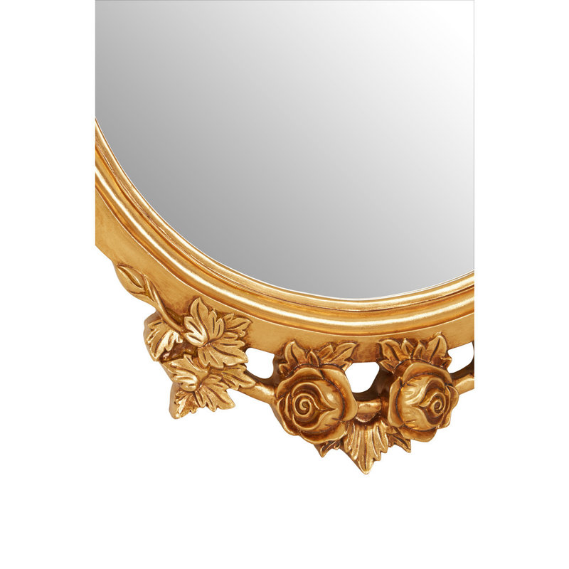 Feathers Flat Wall Mirror, Gold