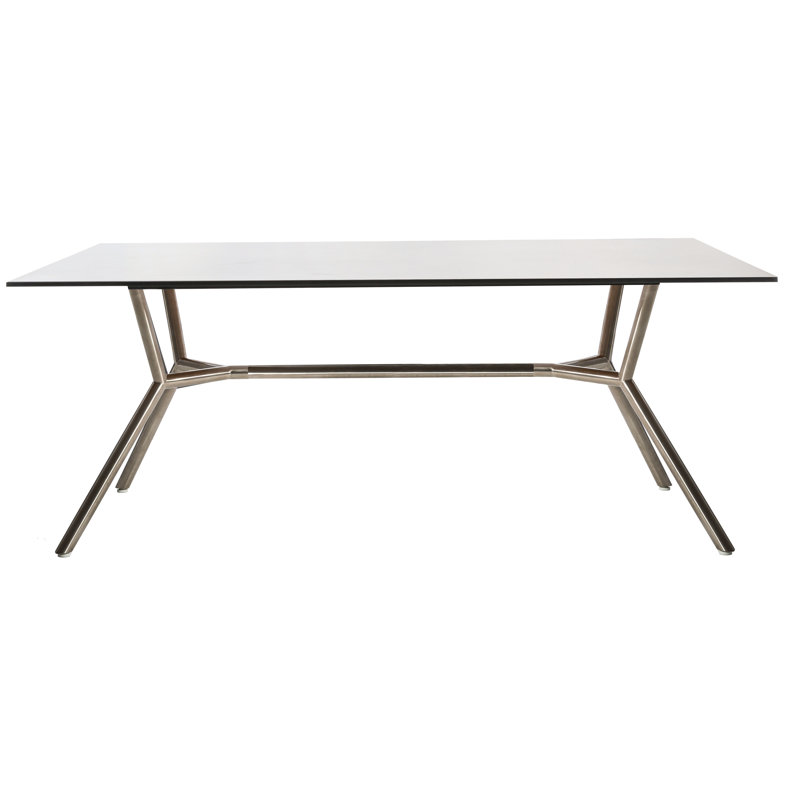 Reef Rectangular 29.5" Dining Table, White HPL, Stainless Steel, 29.13" H x 70.88" W x 39.38" D