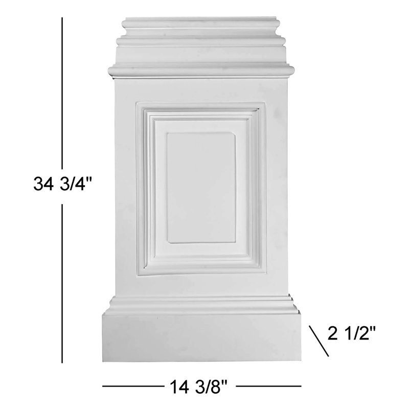 (Dessus: l 10 7/8 po x P 1 po) Grande base piédestal classique