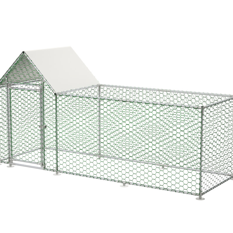 Poulailler en métal avec toit de protection et de protection contre le soleil Habitat de volaille résistant aux intempéries