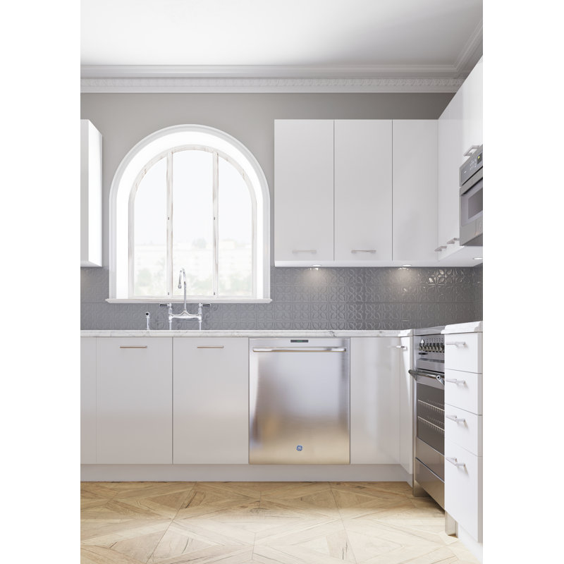 White Gloss Frameless Melamine Wall Cabinet with Adjustable Shelves