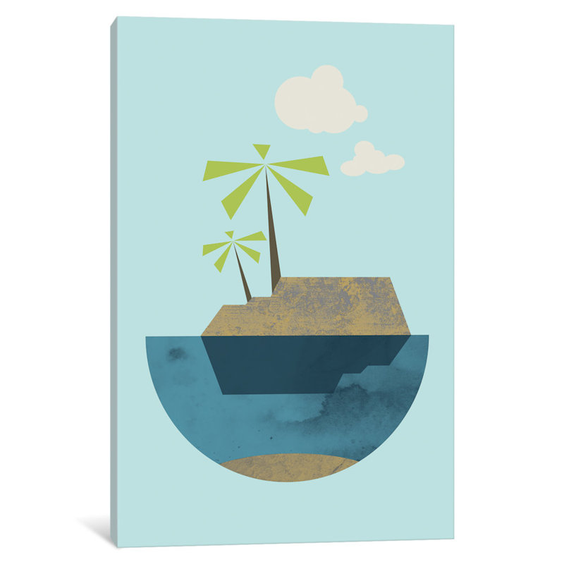 « island », impression sur toile tendue, H 60 po x l 40po x P 1,5 po, Pas de tapis, Toile tendue