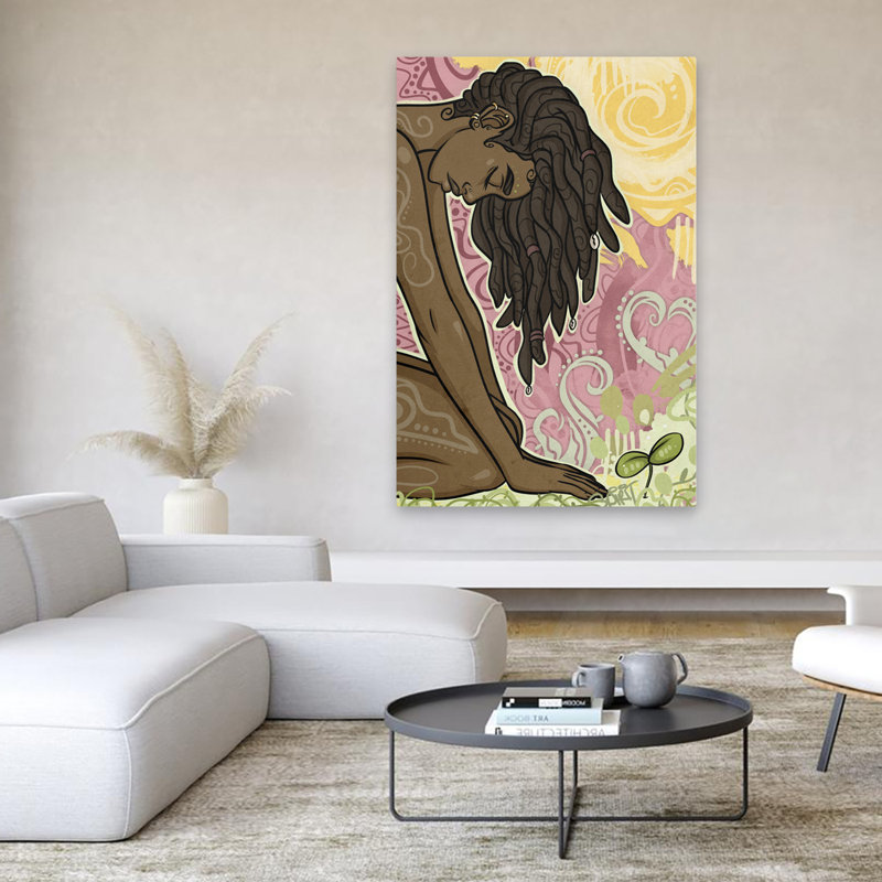 Dayo - Art figuratif multicouleur, H 60 po x l 40 po