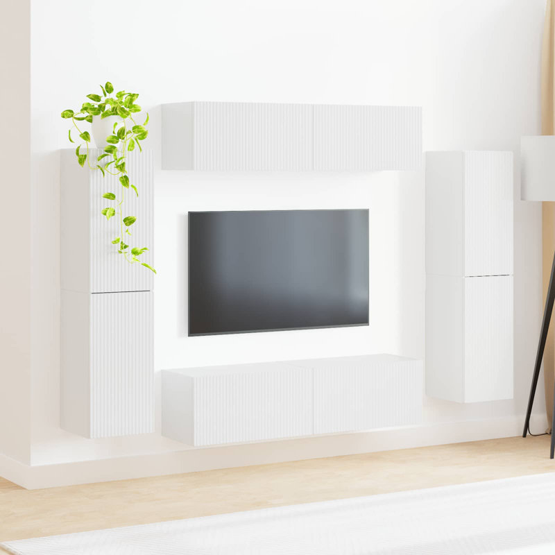 TV Stand for TVs up to 60", High Gloss White