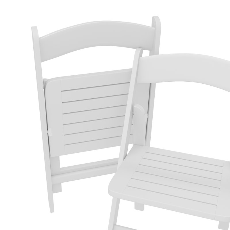 Chaise pliante portative en bois massif de qualité commerciale, Blanc