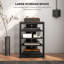 Meuble télé, tablettes de rangement et cadre en acier pour chambre à coucher, noir-143683397