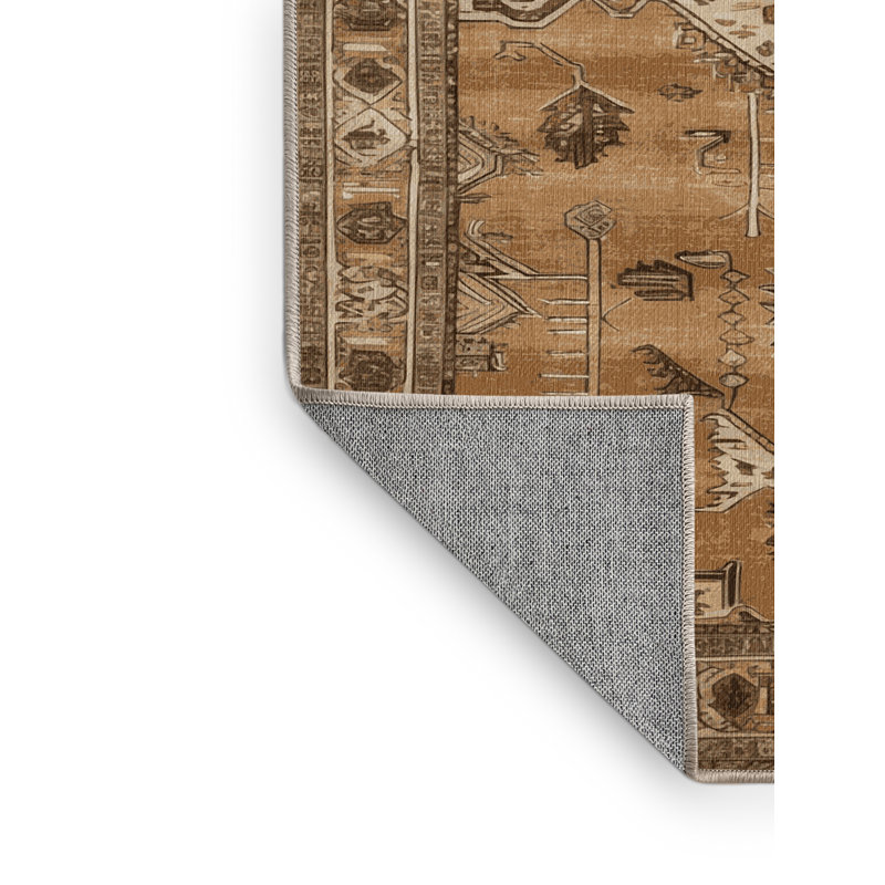 Tapis brun lavable à la machine, Carré 6 pi