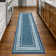 Ottohome Non-Slip Bordered Area Rug For Living Room, Hallway, Entryway Rug, Blue