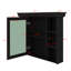 Armoire murale de salle de bain 35 po x 28 po avec porte miroir et 6 étagères ouvertes, armoire de salle de bain contemporaine-1946501405