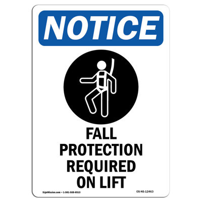 Notice - Fall Protection Required Sign