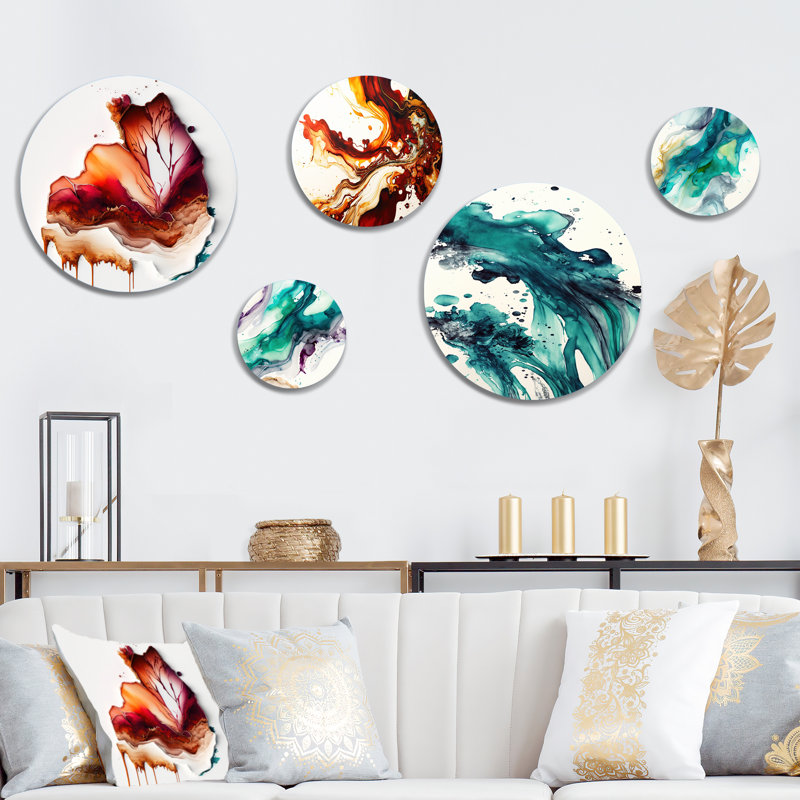 Encounters at Redend Point VII - Abstract Liquid Ink Metal Wall Décor