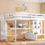 Lit mezzanine double avec bureau et grand espace de rangement | Conception peu encombrante-1941225769