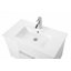 Meuble-lavabo mural blanc brillant avec tiroirs doubles, système de fermeture en douceur, lavabo en céramique-534004644