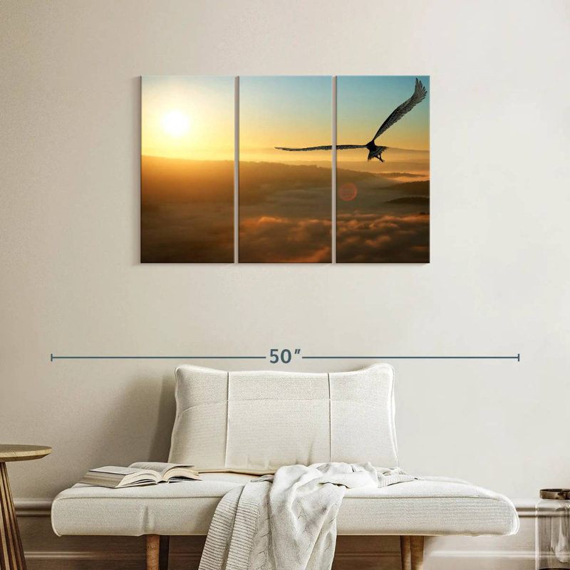 Brampt Eagle Flying At Dawn, 24" H x 38" W